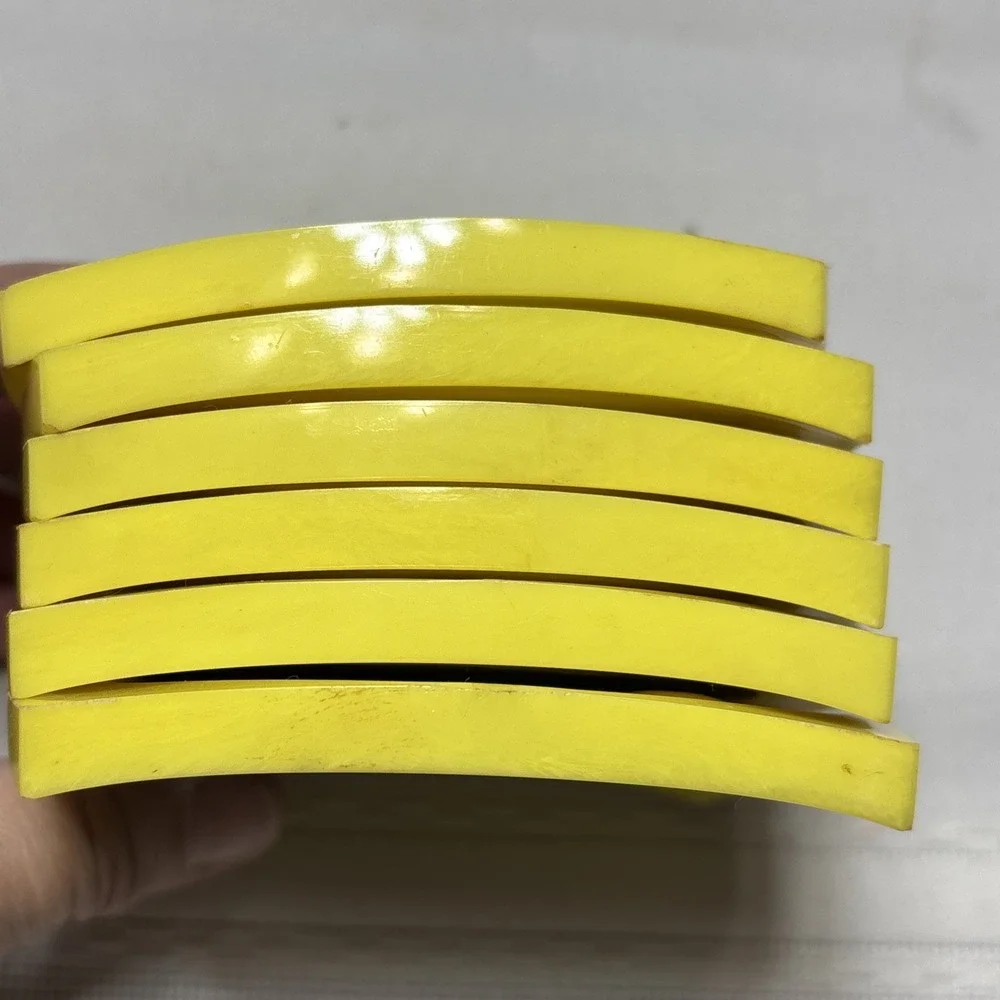 Vintage MCM Mid Century Set of 6 Plastic Drink Coasters Yellow